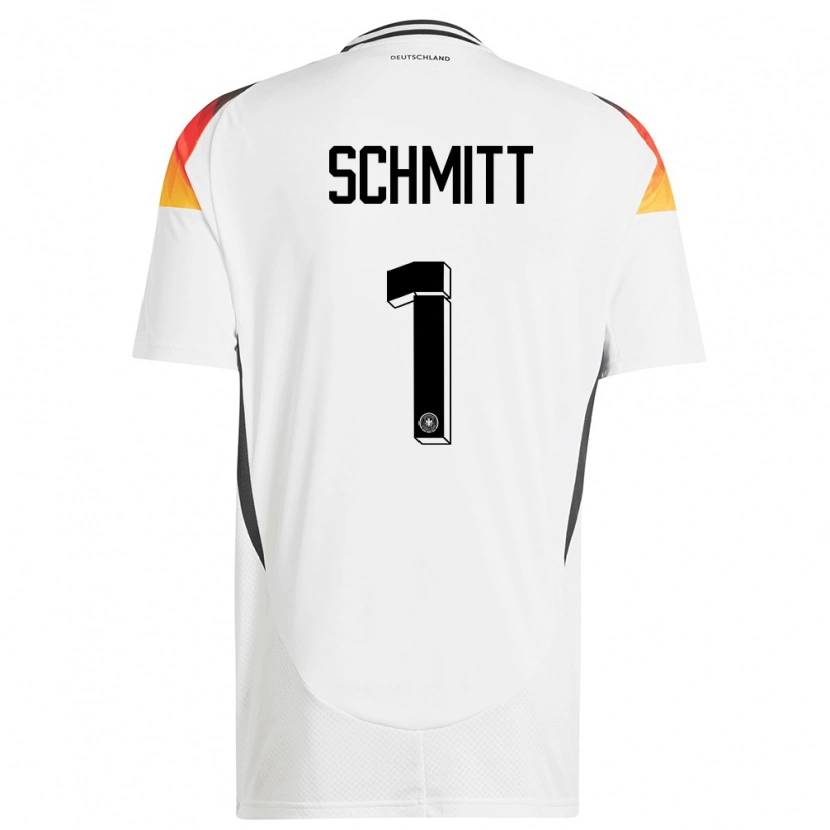 Danxen Homme Maillot Allemagne Max Schmitt #1 Blanc Tenues Domicile 24-26 T-Shirt