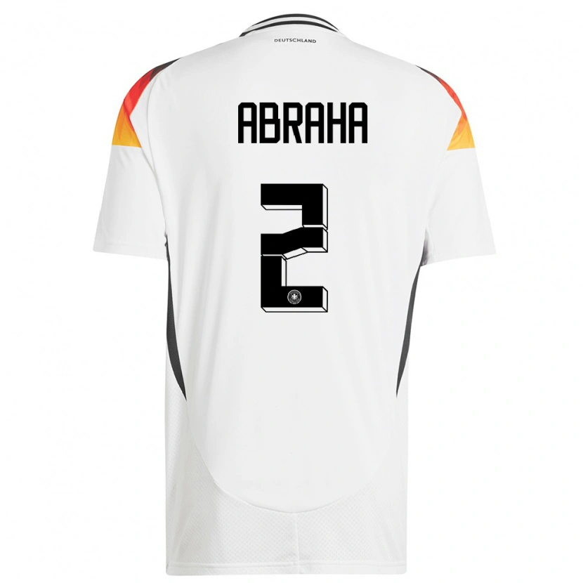 Danxen Homme Maillot Allemagne Natnael Abraha #2 Blanc Tenues Domicile 24-26 T-Shirt