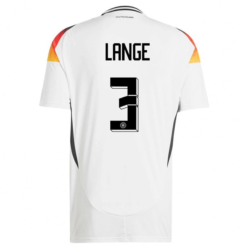 Danxen Homme Maillot Allemagne Maximilian Lange #3 Blanc Tenues Domicile 24-26 T-Shirt