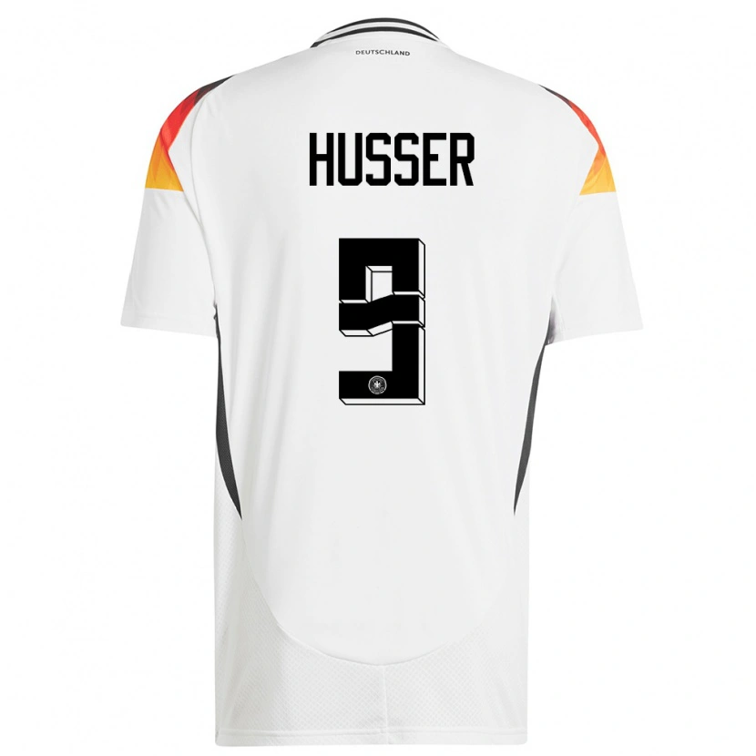 Danxen Homme Maillot Allemagne Denis Husser #9 Blanc Tenues Domicile 24-26 T-Shirt