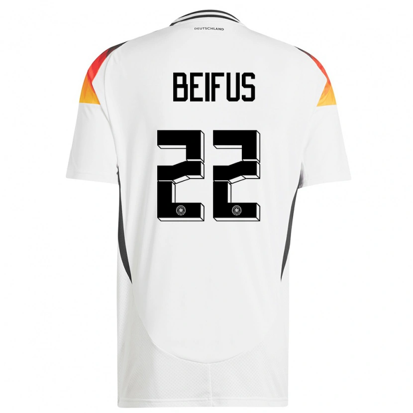 Danxen Homme Maillot Allemagne Marcel Beifus #22 Blanc Tenues Domicile 24-26 T-Shirt
