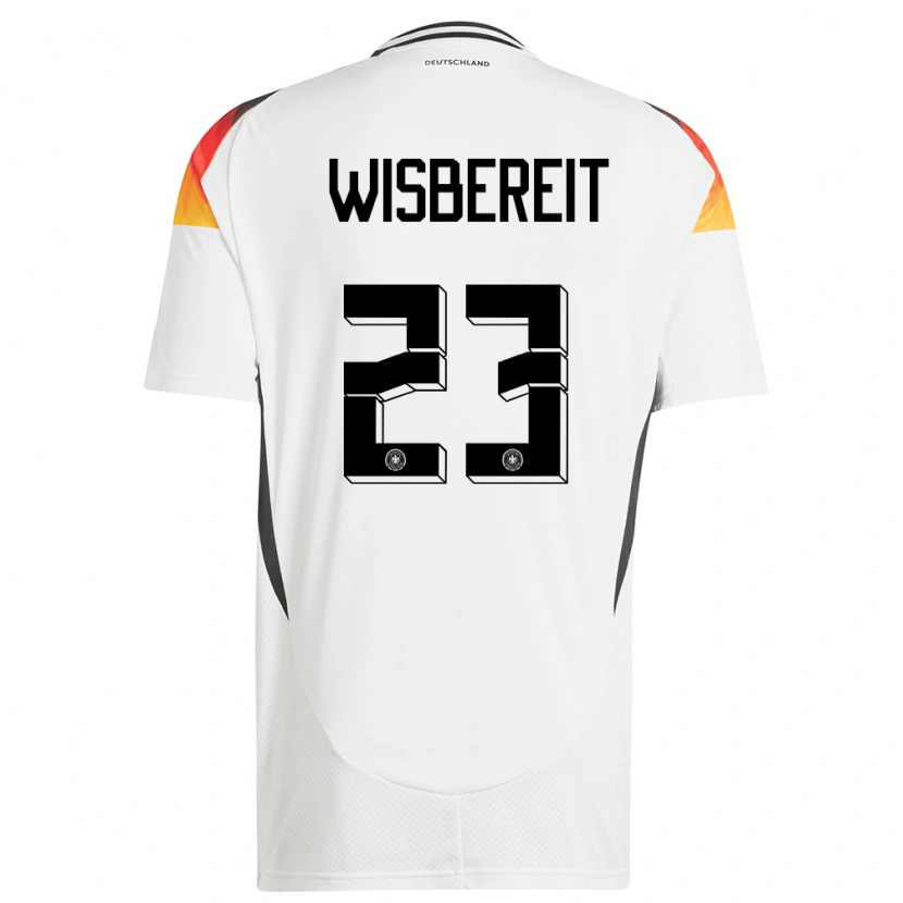 Danxen Homme Maillot Allemagne Tom Wisbereit #23 Blanc Tenues Domicile 24-26 T-Shirt
