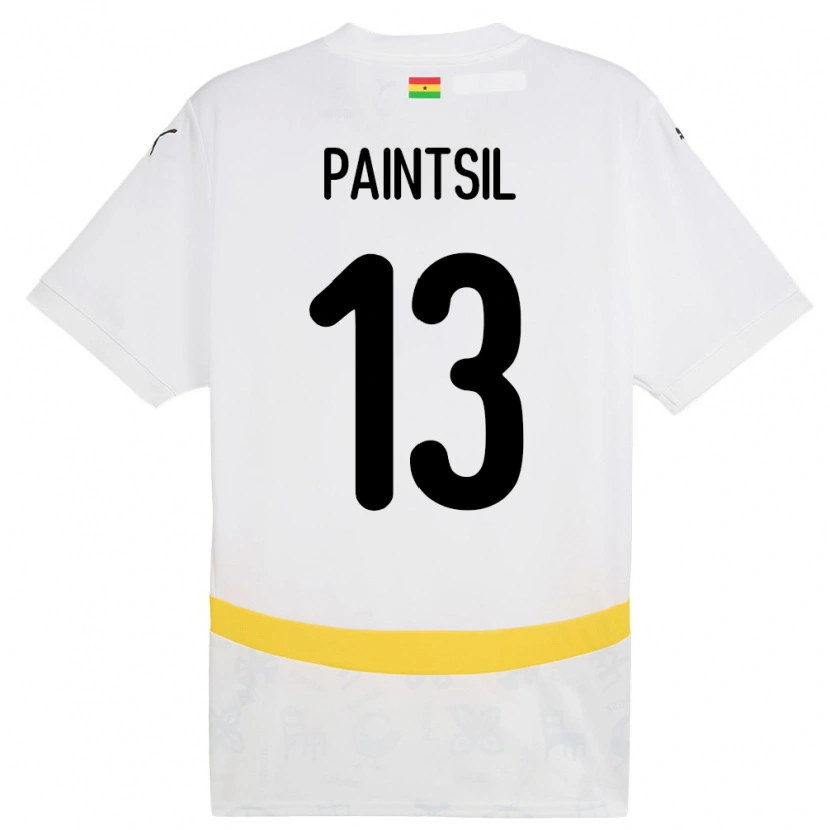 Danxen Homme Maillot Ghana Joseph Paintsil #13 Blanc Tenues Domicile 24-26 T-Shirt