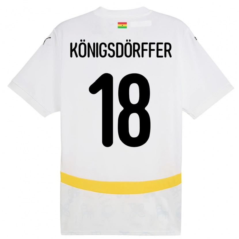 Danxen Homme Maillot Ghana Ransford Königsdörffer #18 Blanc Tenues Domicile 24-26 T-Shirt
