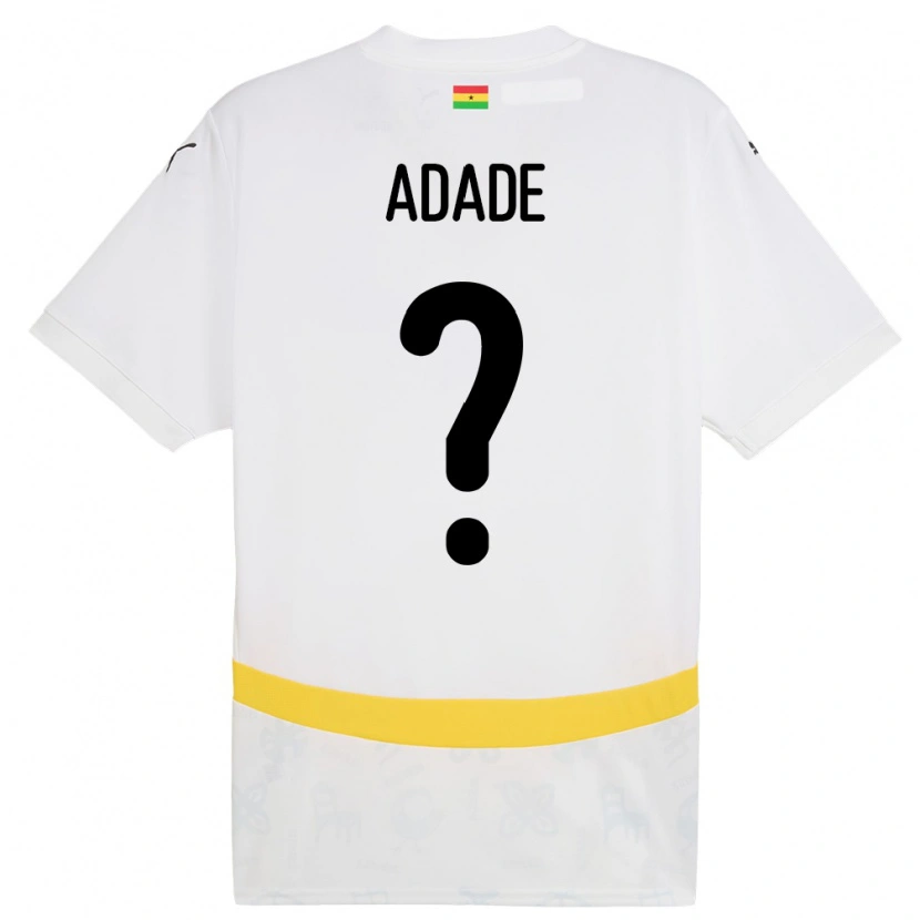 Danxen Homme Maillot Ghana Ebenezer Adade #0 Blanc Tenues Domicile 24-26 T-Shirt