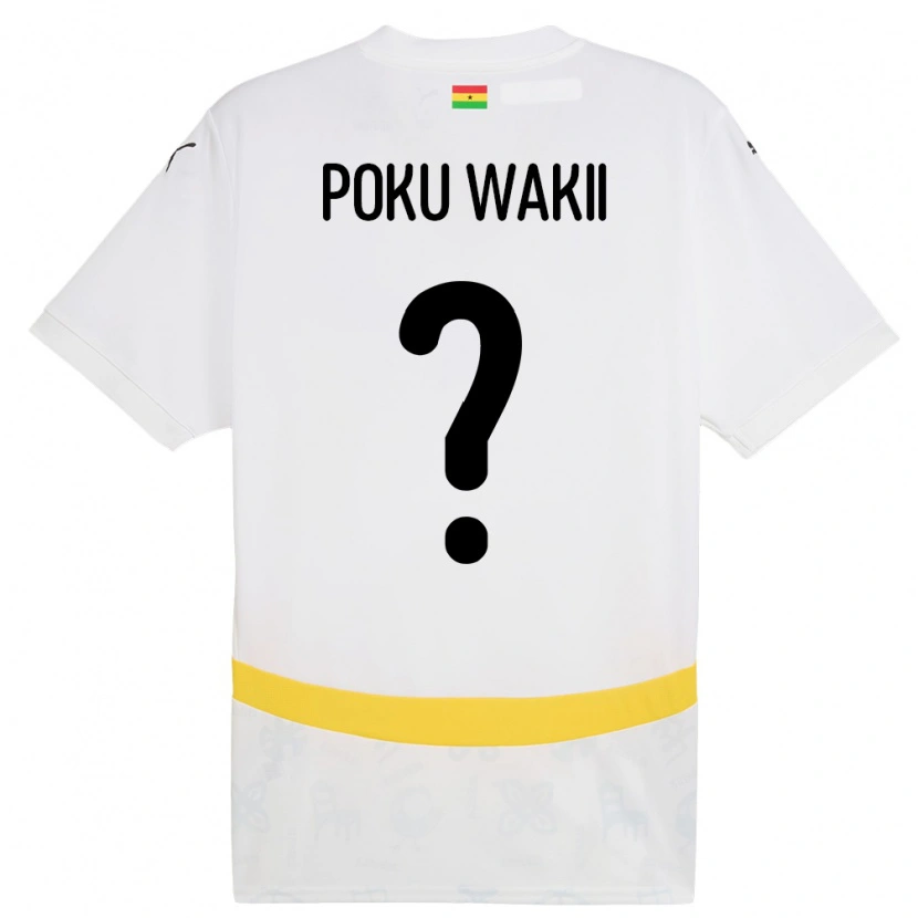 Danxen Homme Maillot Ghana Godfred Poku Wakii #0 Blanc Tenues Domicile 24-26 T-Shirt