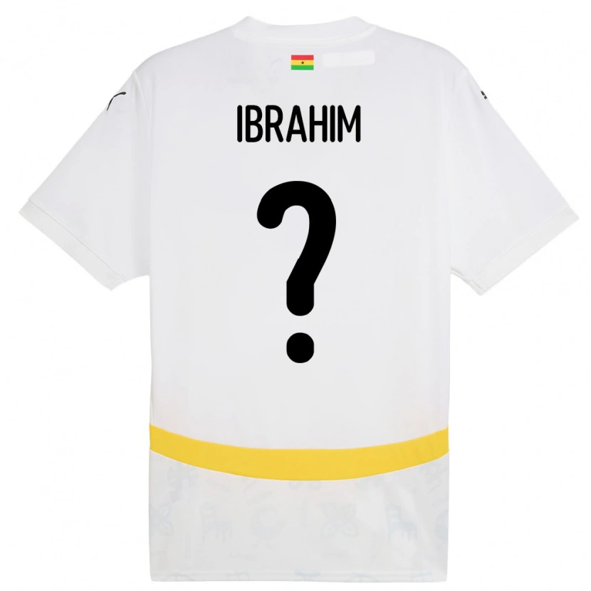 Danxen Homme Maillot Ghana Zubairu Ibrahim #0 Blanc Tenues Domicile 24-26 T-Shirt