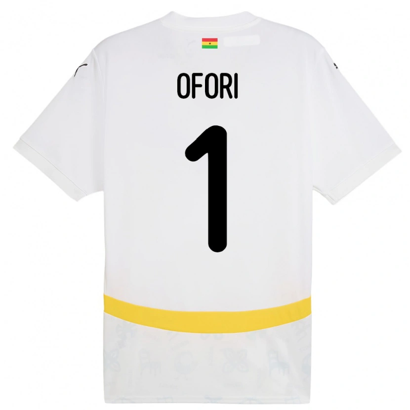 Danxen Homme Maillot Ghana Richard Ofori #1 Blanc Tenues Domicile 24-26 T-Shirt
