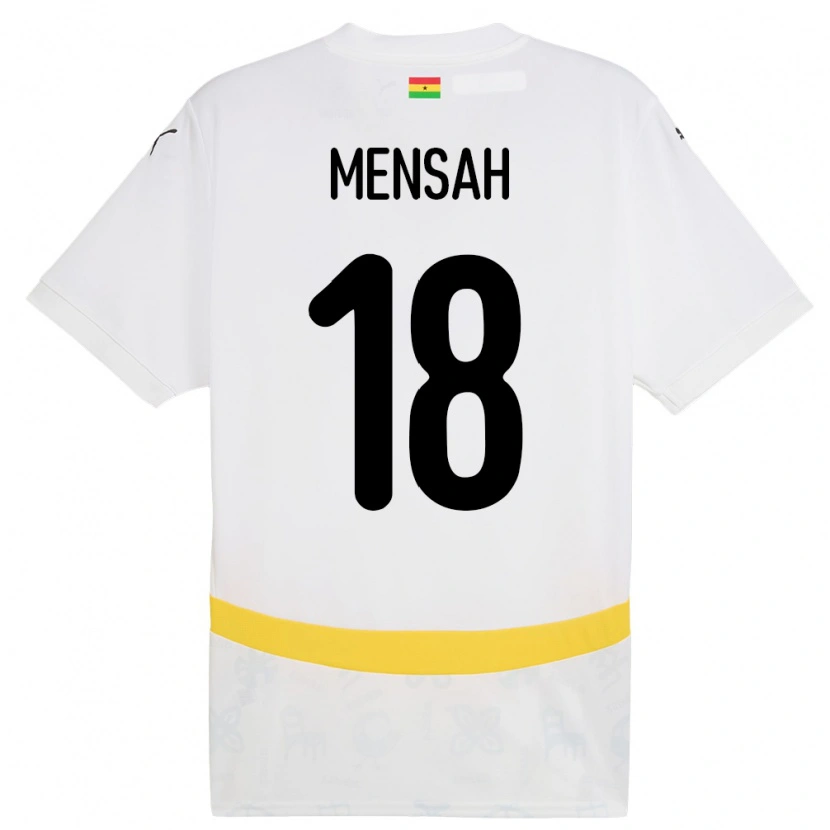 Danxen Homme Maillot Ghana Isaac Mensah #18 Blanc Tenues Domicile 24-26 T-Shirt