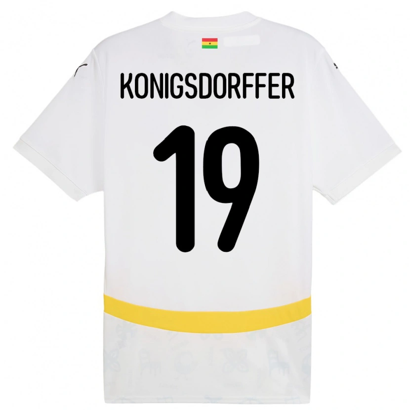 Danxen Homme Maillot Ghana Ransford-Yeboah Konigsdorffer #19 Blanc Tenues Domicile 24-26 T-Shirt