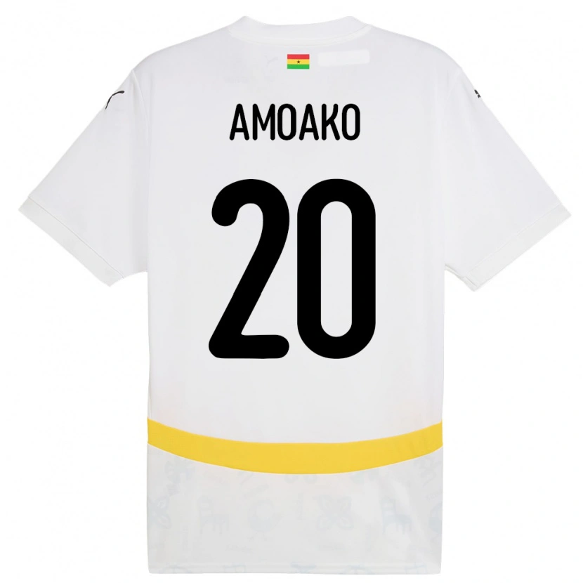 Danxen Homme Maillot Ghana Linda Amoako #20 Blanc Tenues Domicile 24-26 T-Shirt