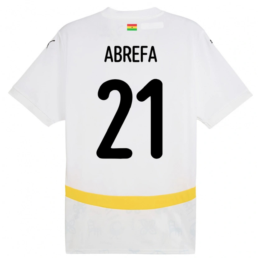 Danxen Homme Maillot Ghana Kelvin Abrefa #21 Blanc Tenues Domicile 24-26 T-Shirt