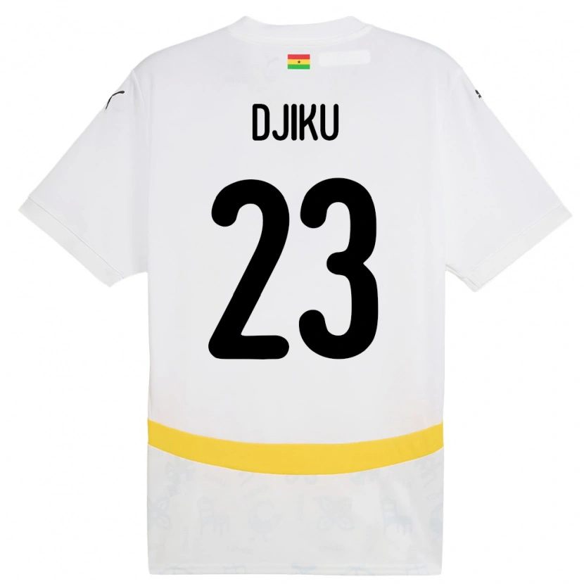 Danxen Homme Maillot Ghana Alexander Djiku #23 Blanc Tenues Domicile 24-26 T-Shirt