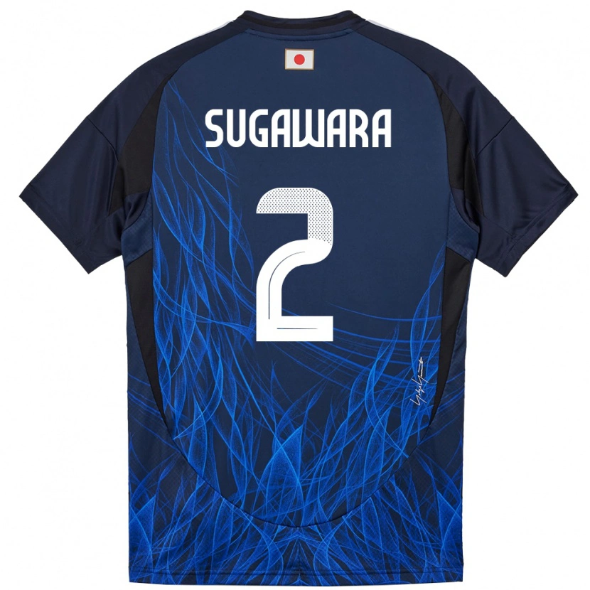 Danxen Homme Maillot Japon Yukinari Sugawara #2 Bleu Foncé Tenues Domicile 24-26 T-Shirt
