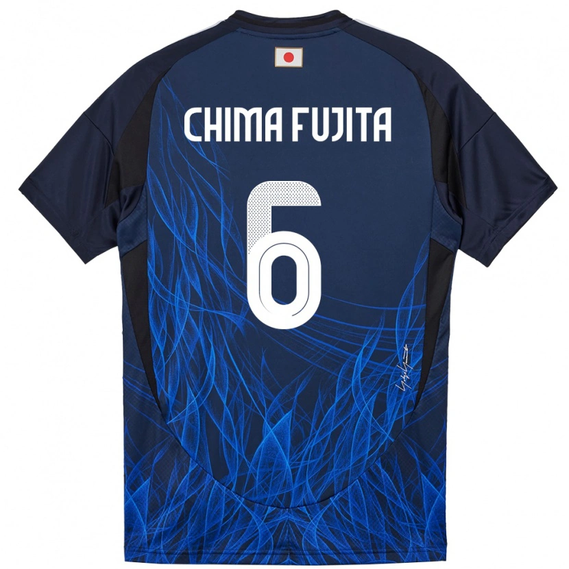 Danxen Homme Maillot Japon Joel Chima Fujita #6 Bleu Foncé Tenues Domicile 24-26 T-Shirt
