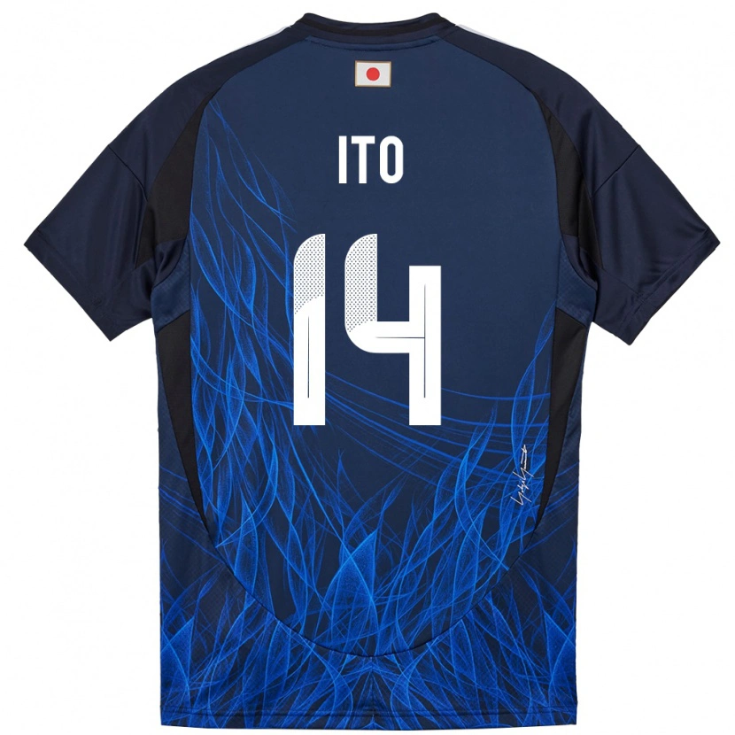 Danxen Homme Maillot Japon Junya Ito #14 Bleu Foncé Tenues Domicile 24-26 T-Shirt