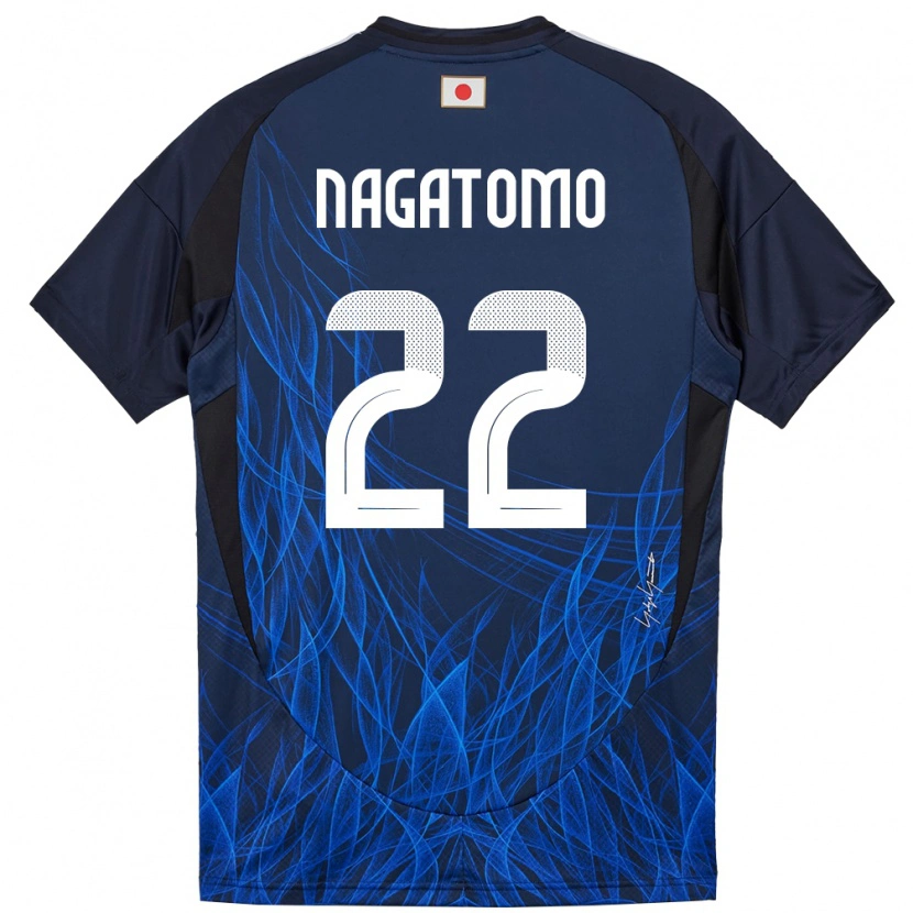 Danxen Homme Maillot Japon Yuto Nagatomo #22 Bleu Foncé Tenues Domicile 24-26 T-Shirt