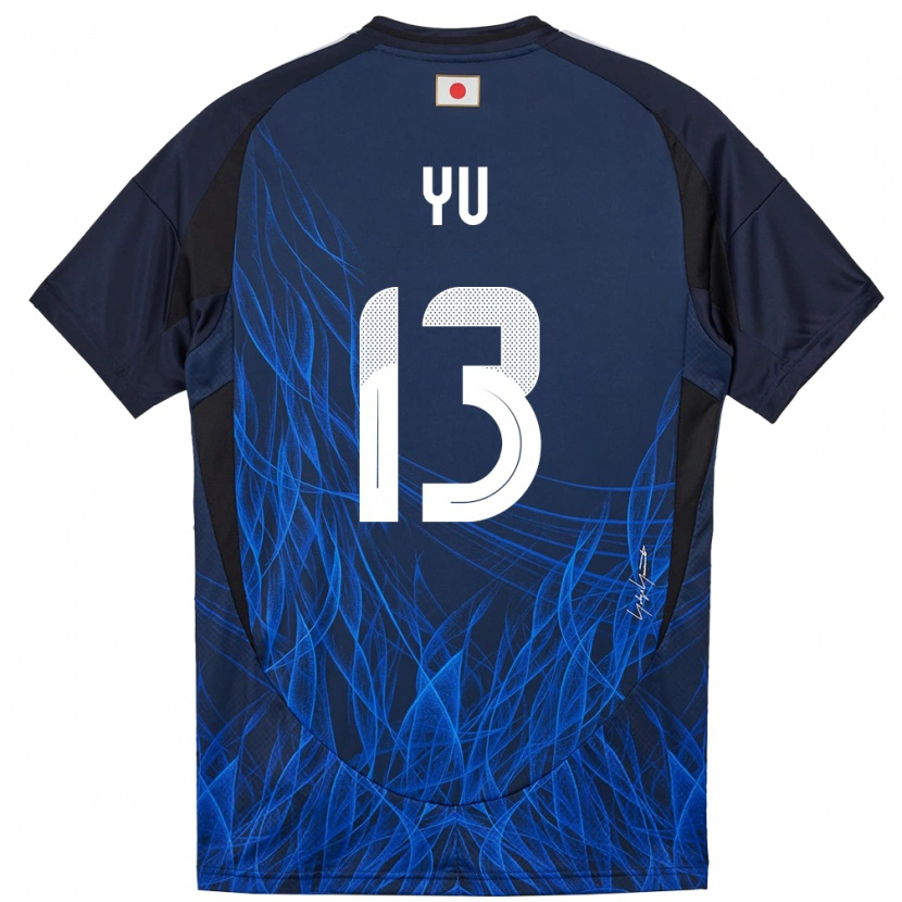 Danxen Homme Maillot Japon Yu Hirakawa #13 Bleu Foncé Tenues Domicile 24-26 T-Shirt