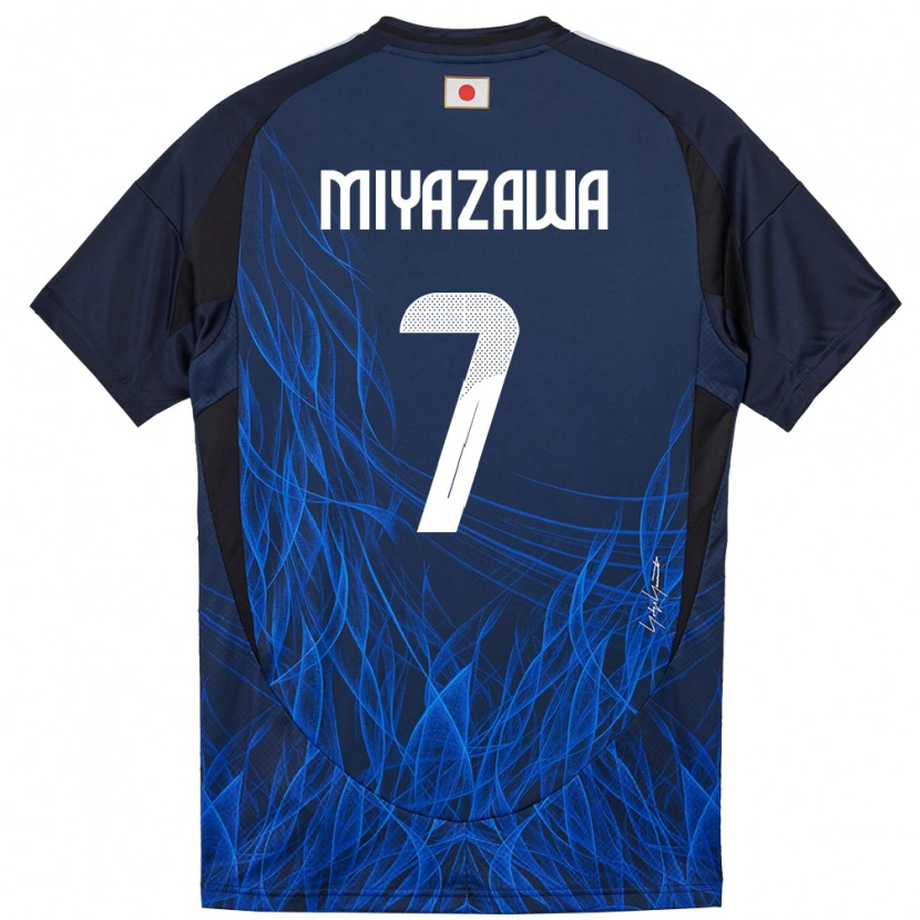 Danxen Homme Maillot Japon Hinata Miyazawa #7 Bleu Foncé Tenues Domicile 24-26 T-Shirt