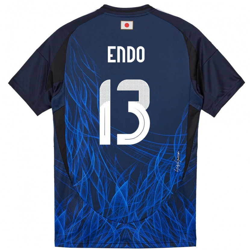 Danxen Homme Maillot Japon Jun Endo #13 Bleu Foncé Tenues Domicile 24-26 T-Shirt