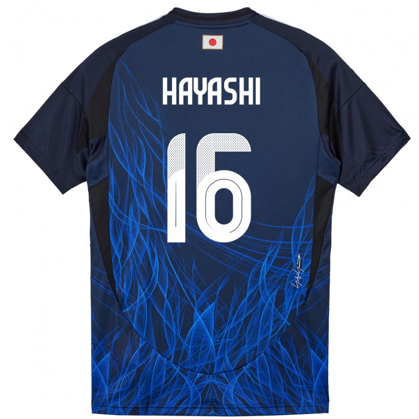 Danxen Homme Maillot Japon Honoka Hayashi #16 Bleu Foncé Tenues Domicile 24-26 T-Shirt