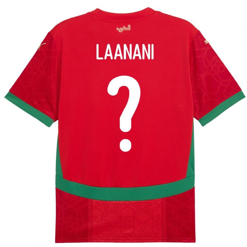 Danxen Homme Maillot Maroc Kamal Laanani #0 Rouge Tenues Domicile 24-26 T-Shirt