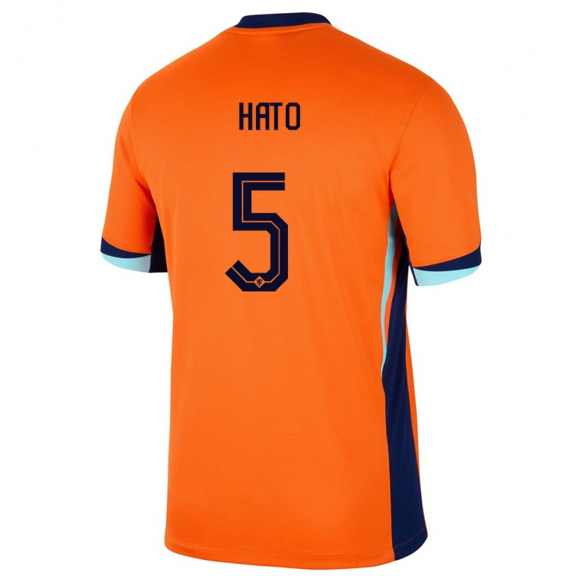 Danxen Homme Maillot Pays-Bas Jorrel Hato #5 Orange Tenues Domicile 24-26 T-Shirt