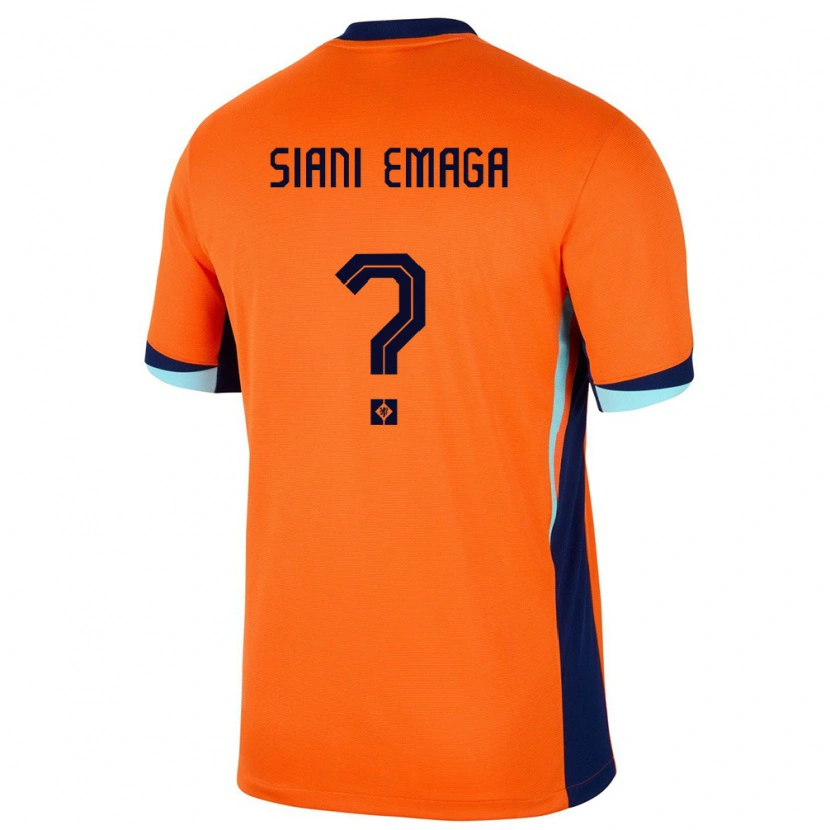 Danxen Homme Maillot Pays-Bas Ezechiel Siani Emaga #0 Orange Tenues Domicile 24-26 T-Shirt