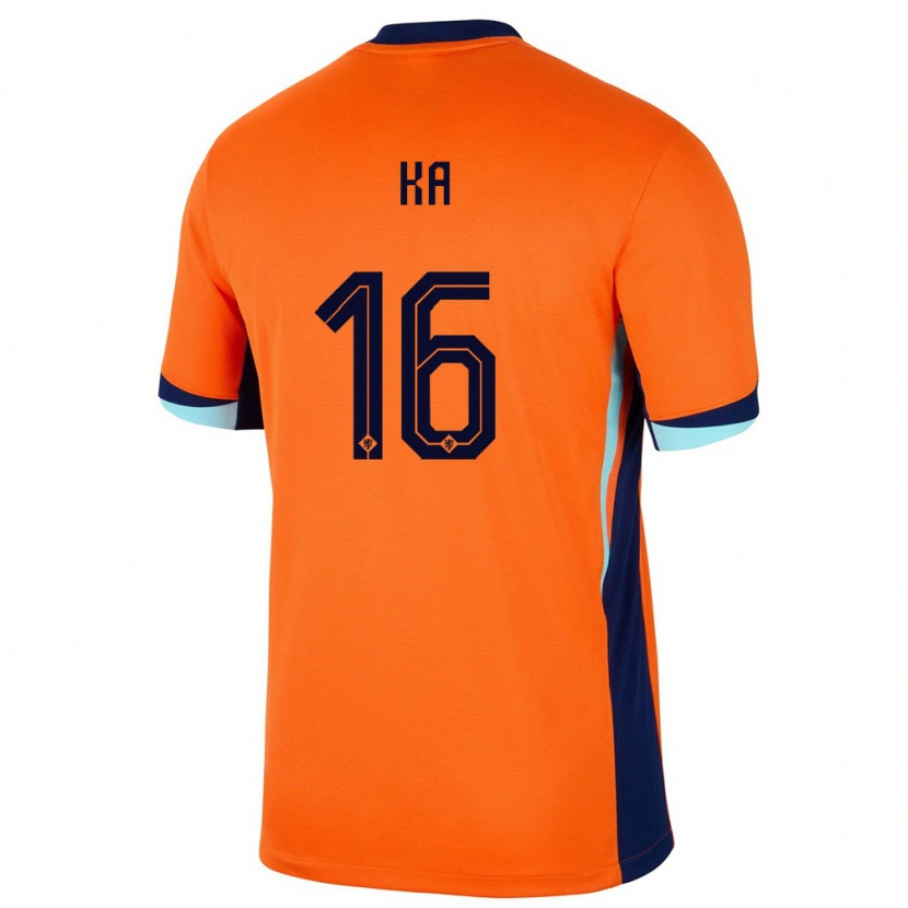 Danxen Homme Maillot Pays-Bas Ismail Ka #16 Orange Tenues Domicile 24-26 T-Shirt