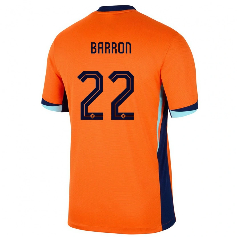 Danxen Homme Maillot Pays-Bas Eternal Barron #22 Orange Tenues Domicile 24-26 T-Shirt