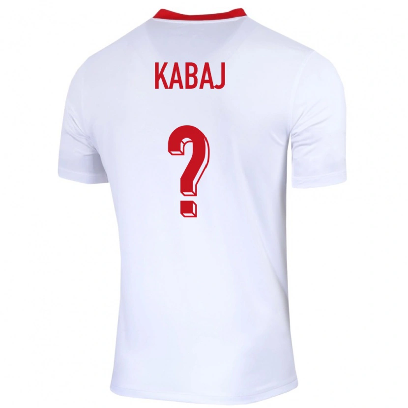 Danxen Homme Maillot Pologne Lukasz Kabaj #0 Blanc Tenues Domicile 24-26 T-Shirt