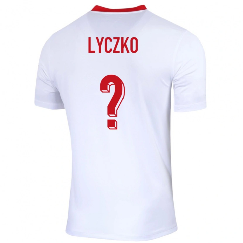 Danxen Homme Maillot Pologne Szymon Lyczko #0 Blanc Tenues Domicile 24-26 T-Shirt