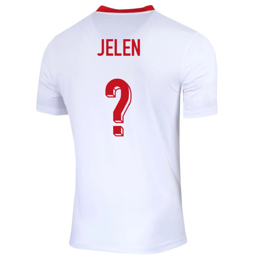 Danxen Homme Maillot Pologne Mateusz Jelen #0 Blanc Tenues Domicile 24-26 T-Shirt