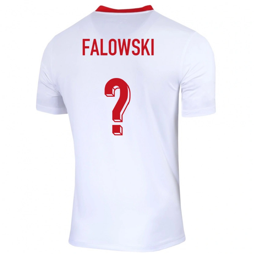 Danxen Homme Maillot Pologne Krzysztof Falowski #0 Blanc Tenues Domicile 24-26 T-Shirt