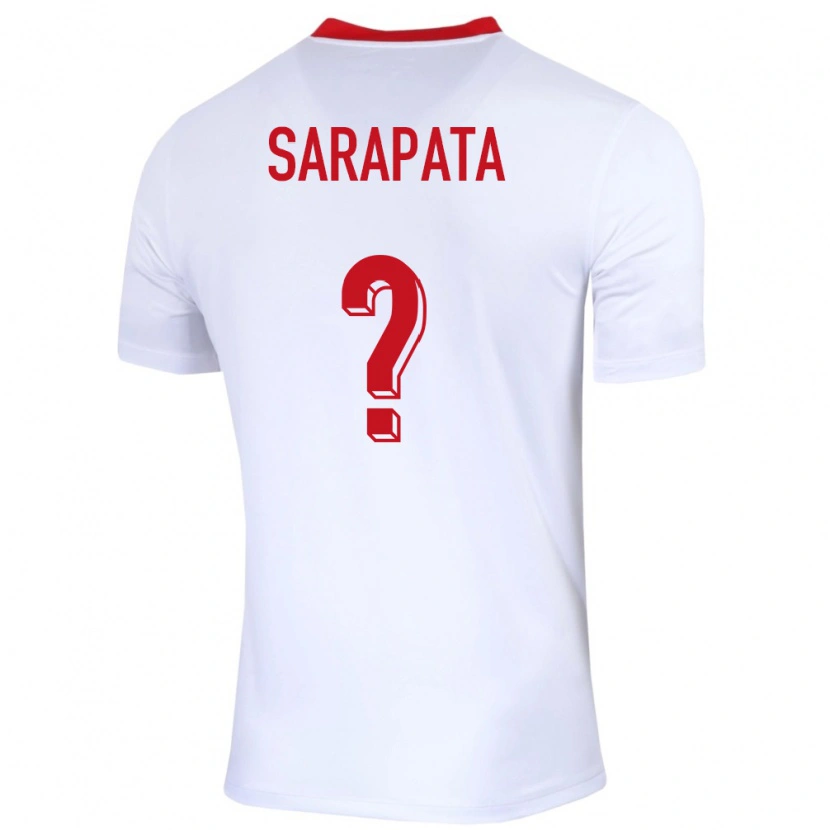 Danxen Homme Maillot Pologne Dominik Sarapata #0 Blanc Tenues Domicile 24-26 T-Shirt