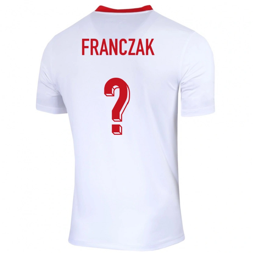 Danxen Homme Maillot Pologne Franciszek Franczak #0 Blanc Tenues Domicile 24-26 T-Shirt