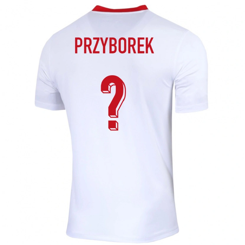 Danxen Homme Maillot Pologne Adrian Przyborek #0 Blanc Tenues Domicile 24-26 T-Shirt