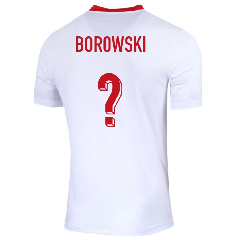 Danxen Homme Maillot Pologne Bartosz Borowski #0 Blanc Tenues Domicile 24-26 T-Shirt
