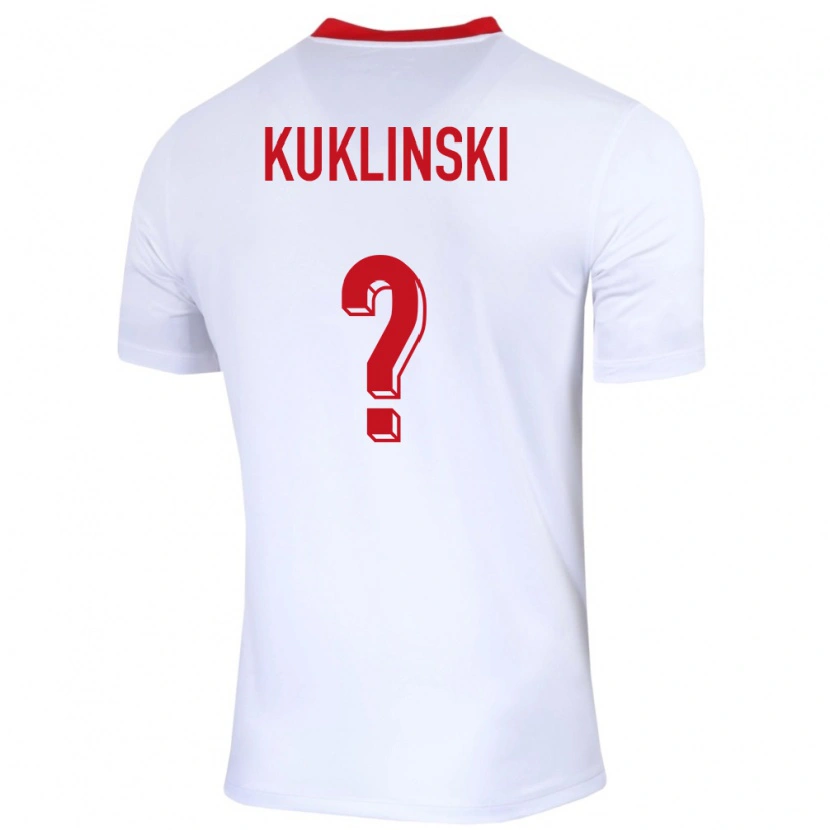 Danxen Homme Maillot Pologne Oliwier Kuklinski #0 Blanc Tenues Domicile 24-26 T-Shirt