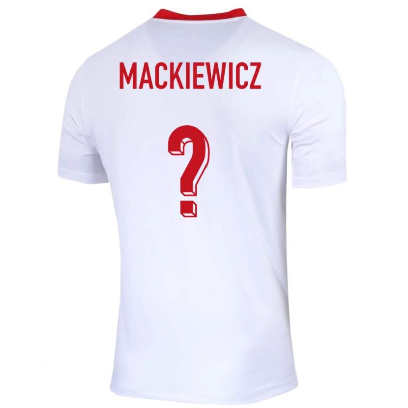 Danxen Homme Maillot Pologne Patryk Mackiewicz #0 Blanc Tenues Domicile 24-26 T-Shirt