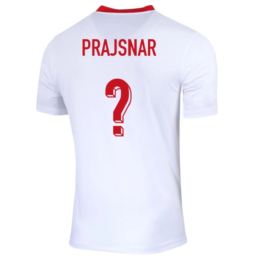 Danxen Homme Maillot Pologne Patryk Prajsnar #0 Blanc Tenues Domicile 24-26 T-Shirt