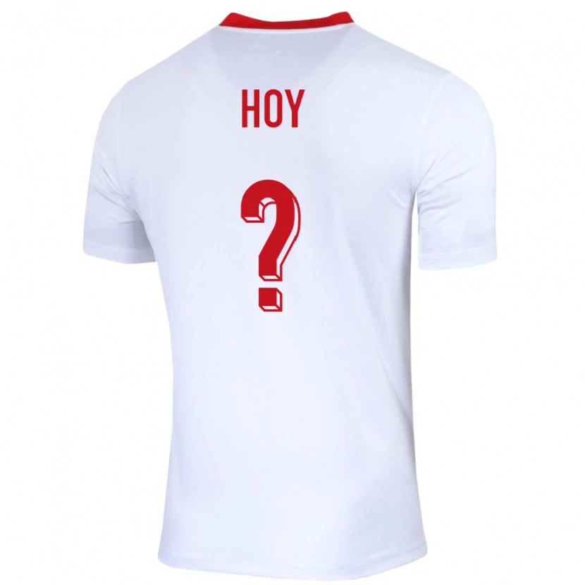 Danxen Homme Maillot Pologne Justin Hoy #0 Blanc Tenues Domicile 24-26 T-Shirt