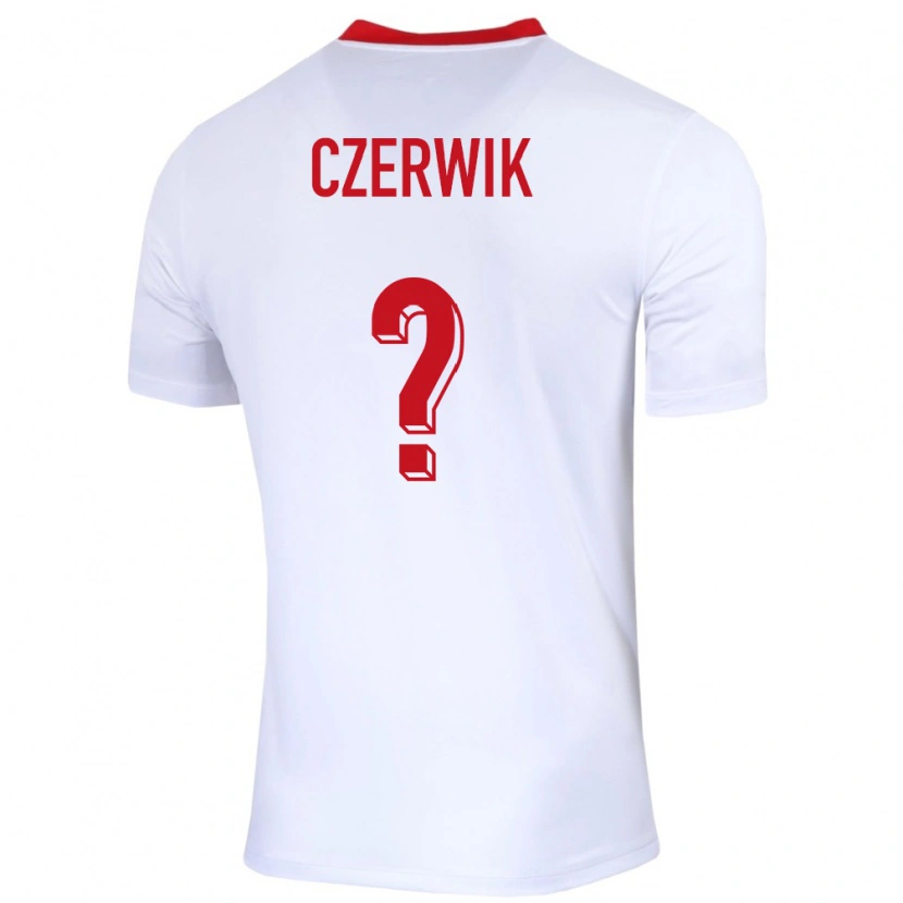 Danxen Homme Maillot Pologne Jaroslaw Czerwik #0 Blanc Tenues Domicile 24-26 T-Shirt