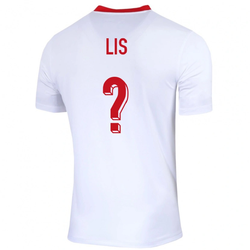 Danxen Homme Maillot Pologne Adrian Lis #0 Blanc Tenues Domicile 24-26 T-Shirt