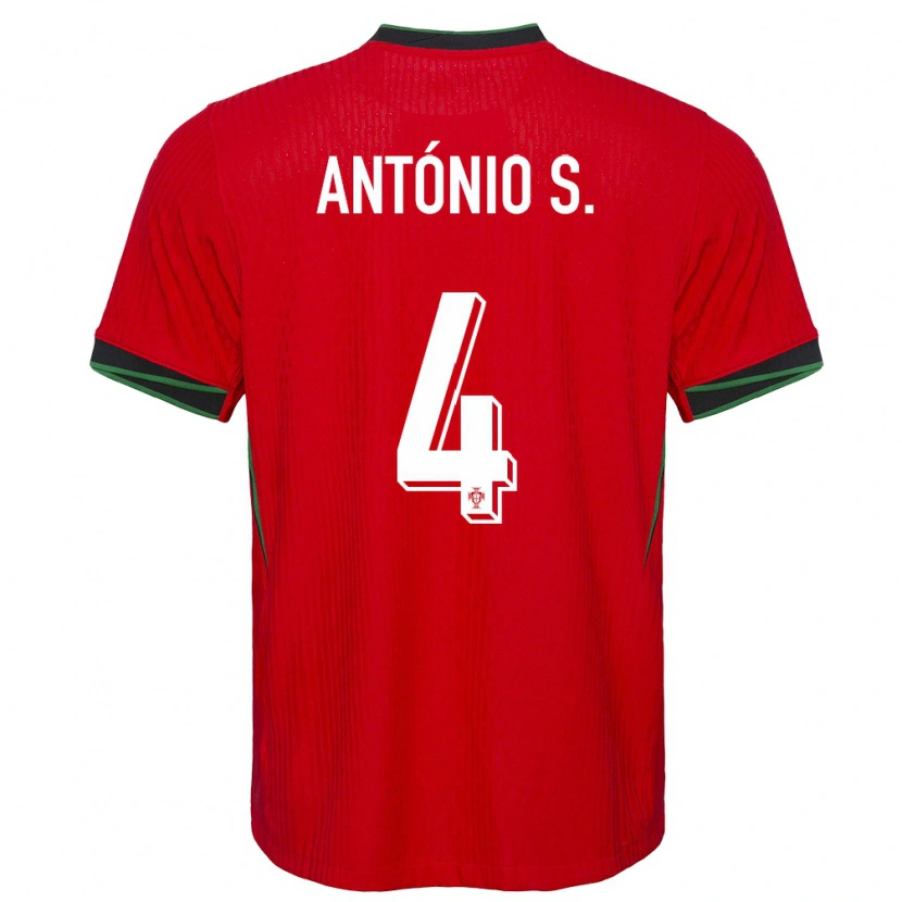 Danxen Homme Maillot Portugal António Silva #4 Rouge Tenues Domicile 24-26 T-Shirt