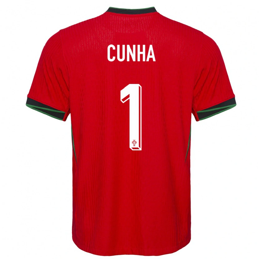 Danxen Homme Maillot Portugal Romário Cunha #1 Rouge Tenues Domicile 24-26 T-Shirt