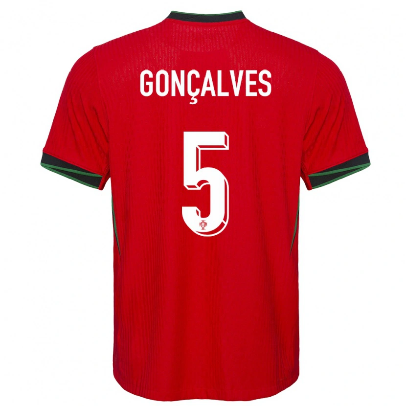 Danxen Homme Maillot Portugal Martim Gonçalves #5 Rouge Tenues Domicile 24-26 T-Shirt