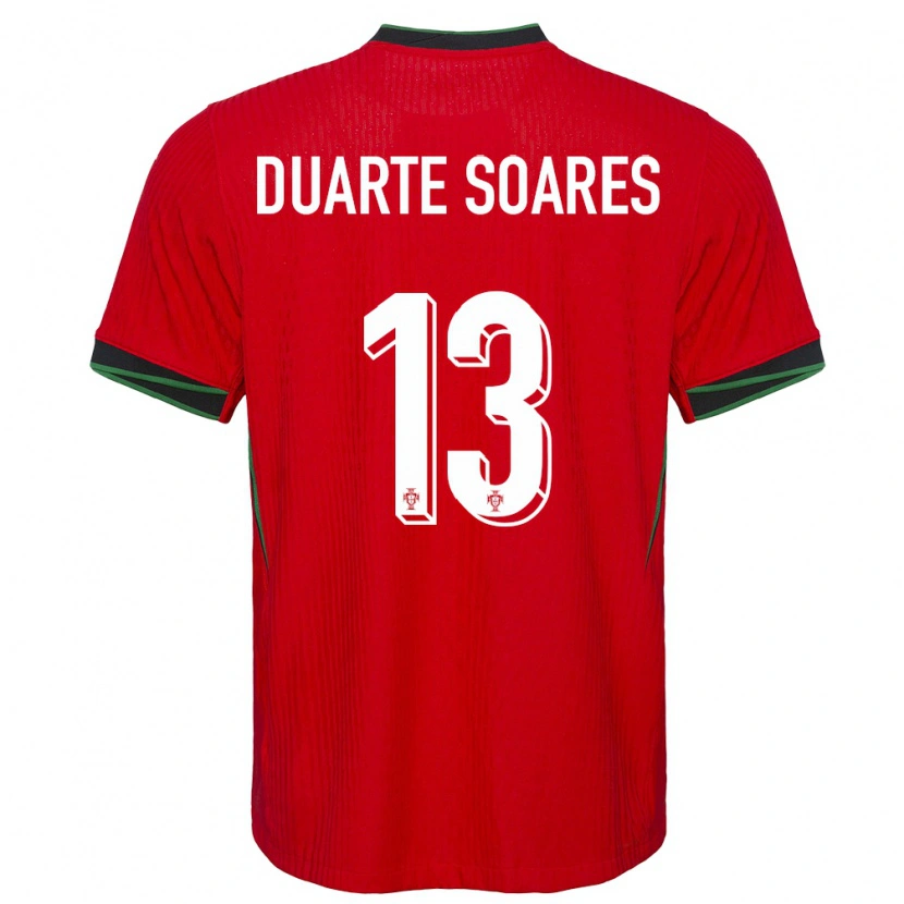 Danxen Homme Maillot Portugal Duarte Soares #13 Rouge Tenues Domicile 24-26 T-Shirt