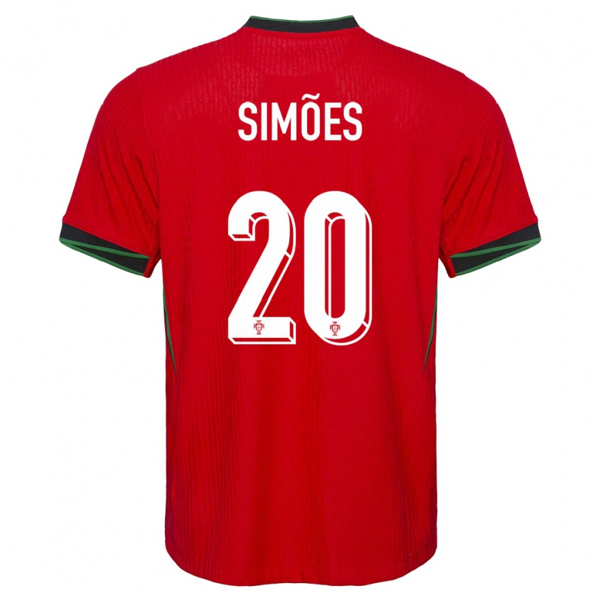 Danxen Homme Maillot Portugal Francisco Simões #20 Rouge Tenues Domicile 24-26 T-Shirt