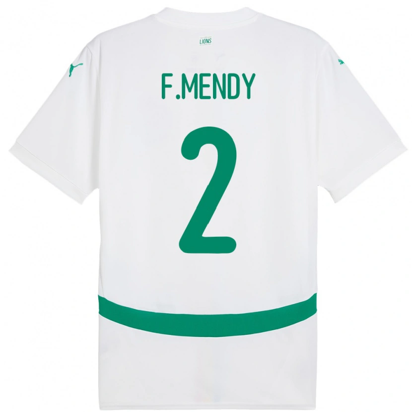 Danxen Homme Maillot Sénégal Formose Mendy #2 Blanc Tenues Domicile 24-26 T-Shirt